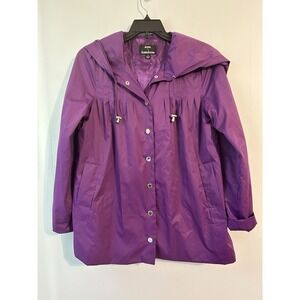 Dennis Basso Jacket Small‎ Purple Windbreaker Womens Check Out The Hood